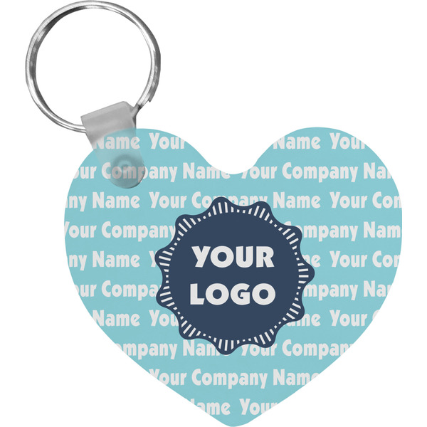 Custom Logo & Company Name Heart Plastic Keychain