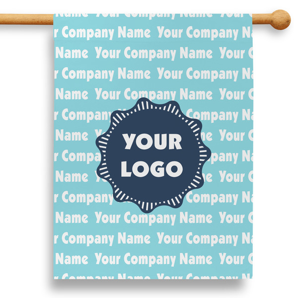 Custom Logo & Company Name 28" House Flag - Double-Sided