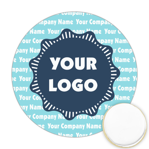 Custom Logo & Company Name Printed Cookie Topper - Round