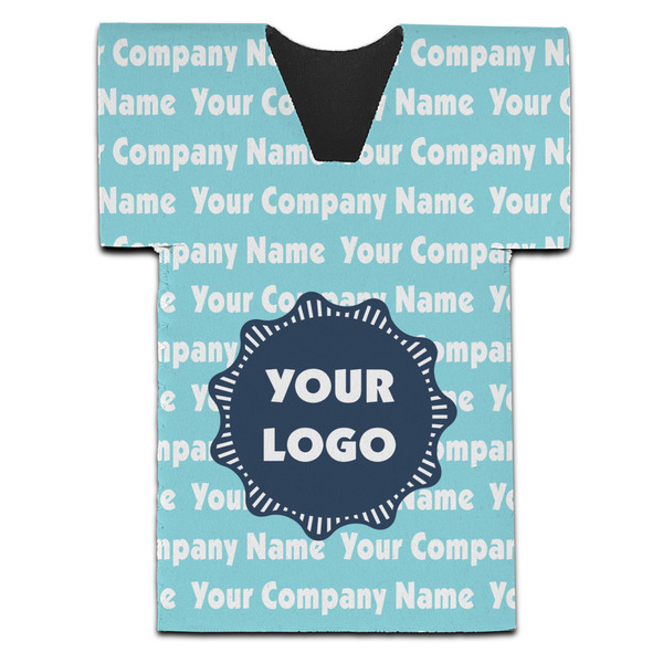 Logo & Company Name Jersey Bottle Cooler - Set of 4 - FRONT (flat)