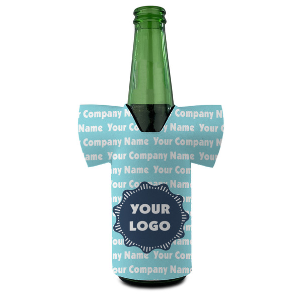 Logo & Company Name Jersey Bottle Cooler - Set of 4 - FRONT (on bottle)