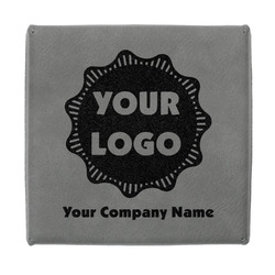 Logo & Company Name Jewelry Gift Box - Engraved Leather Lid