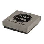 Logo & Company Name Jewelry Gift Box - Engraved Leather Lid