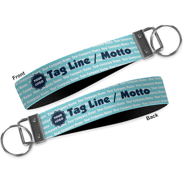 Logo & Company Name Key-chain - Metal and Nylon - Front and Back