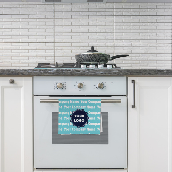 Logo & Company Name Kitchen Towel - Poly Cotton - Lifestyle