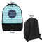 Logo & Company Name Large Backpack - Black - Front & Back View