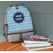Logo & Company Name Large Backpack - Gray - On Desk
