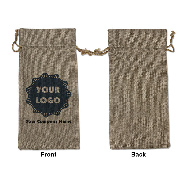Logo & Company Name Large Burlap Gift Bags - Front Approval