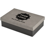 Logo & Company Name Gift Box w/ Engraved Leather Lid - Large