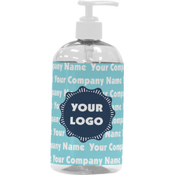 Logo & Company Name Plastic Soap / Lotion Dispenser (16 oz - Large - White)
