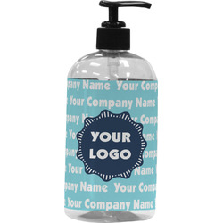 Logo & Company Name Plastic Soap / Lotion Dispenser - 16 oz - Large - Black