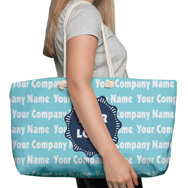 Logo & Company Name Large Rope Tote Bag - In Context View