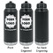 Logo & Company Name Laser Engraved Water Bottles - 2 Styles - Front & Back View