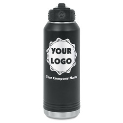 Logo & Company Name Water Bottle - Laser Engraved - Single-Sided