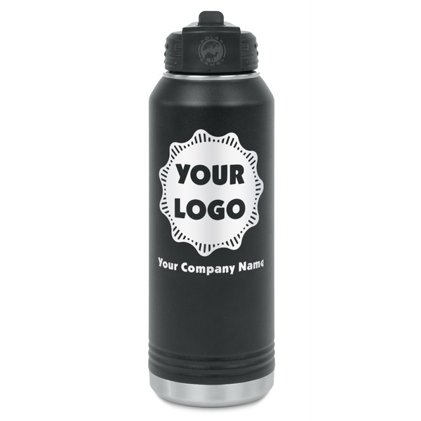 Custom Logo & Company Name Water Bottle - Laser Engraved - Single-Sided