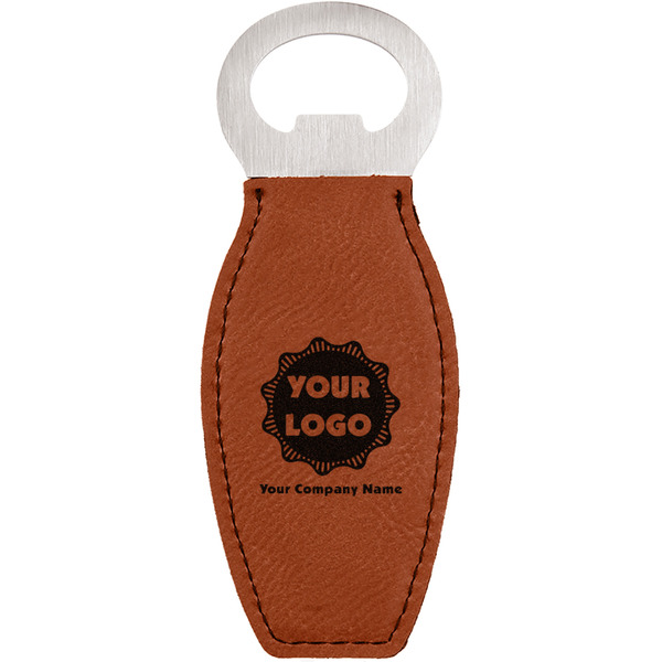 Custom Logo & Company Name Leatherette Bottle Opener - Single-Sided