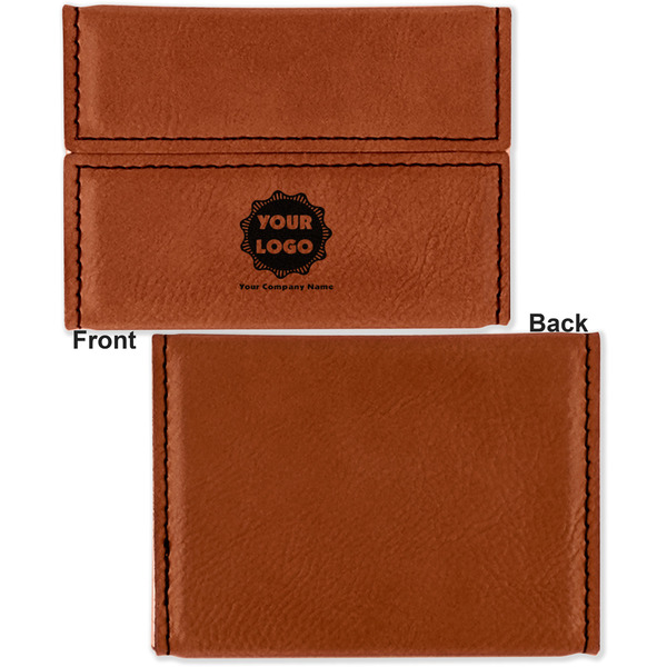 Logo & Company Name Leather Business Card Holder Front Back Single Sided - Apvl