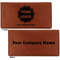 Logo & Company Name Leather Checkbook Holder Front and Back