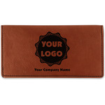 Logo & Company Name Leatherette Checkbook Holder