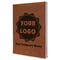 Logo & Company Name Leather Sketchbook - Large - Double Sided - Angled View