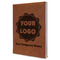 Logo & Company Name Leather Sketchbook - Large - Single Sided - Angled View
