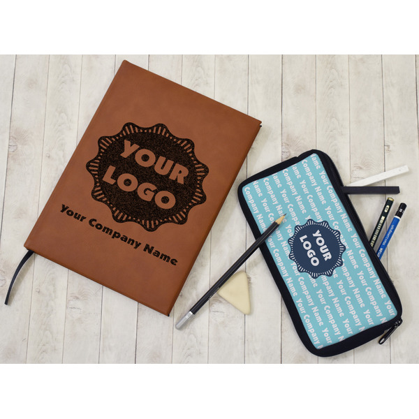 Logo & Company Name Leather Sketchbook - Small - Double Sided - In Context