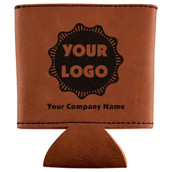 Logo & Company Name Leatherette Can Sleeve (Personalized)