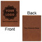 Logo & Company Name Leatherette Journals - Large - Double Sided - Front & Back View