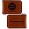 Logo & Company Name Leatherette Magnetic Money Clip - Front and Back
