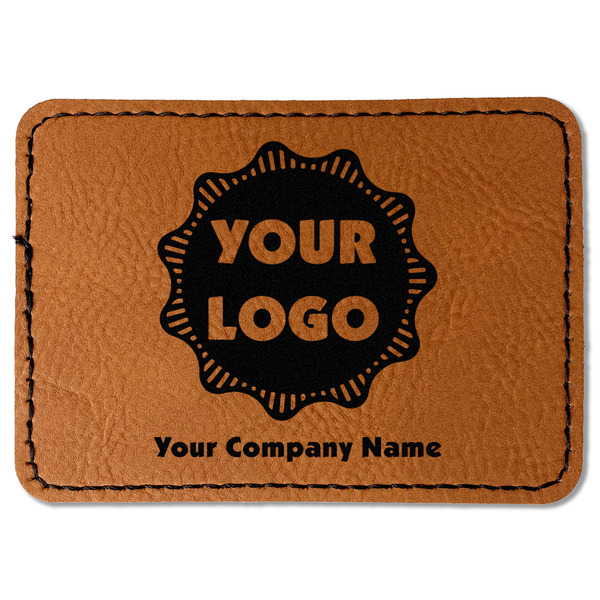 Logo & Company Name Leatherette Patches - Rectangle