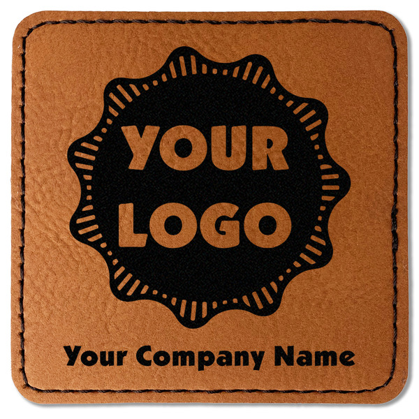 Custom Logo & Company Name Faux Leather Iron On Patch - Square