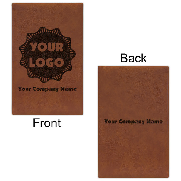 Logo & Company Name Leatherette Sketchbooks - Small - Double Sided - Front & Back View