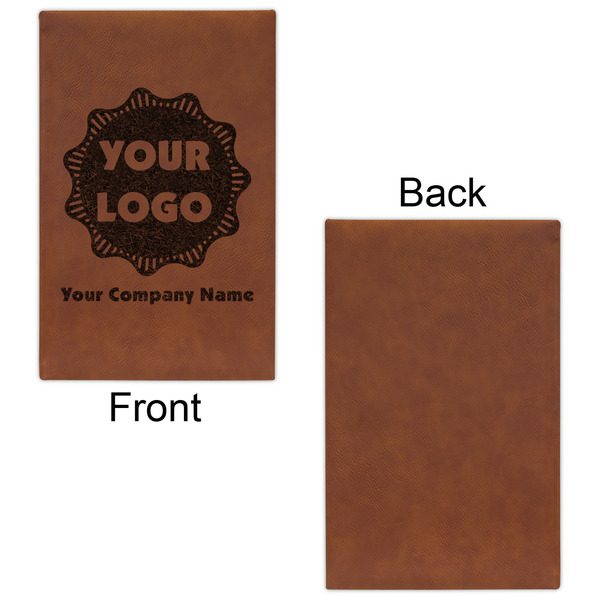 Logo & Company Name Leatherette Sketchbooks - Small - Single Sided - Front & Back View