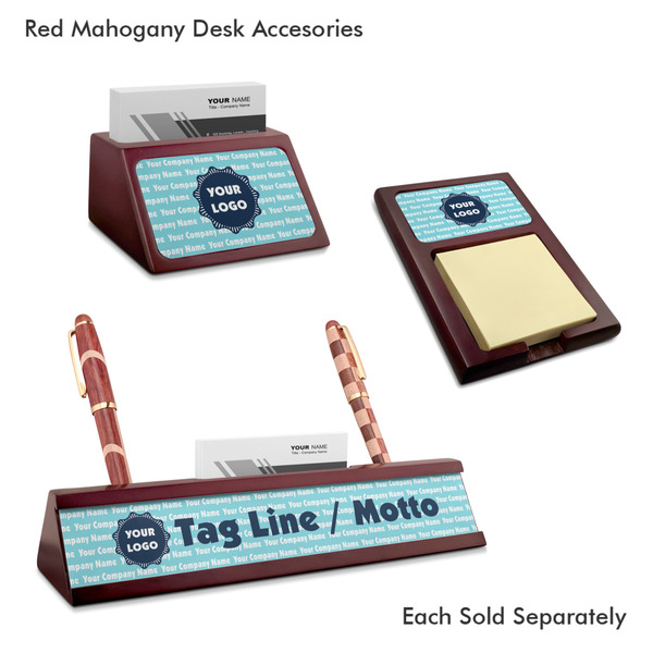 Logo & Company Name Mahogany Desk Accessories