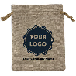 Logo & Company Name Burlap Gift Bag