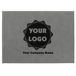 Logo & Company Name Gift Box w/ Engraved Leather Lid - Medium