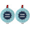 Logo & Company Name Metal Ball Ornament - Front and Back