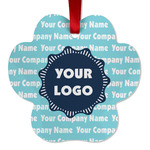 Logo & Company Name Metal Paw Ornament - Double-Sided