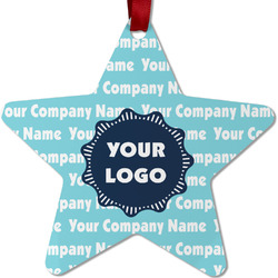 Logo & Company Name Metal Star Ornament - Double Sided