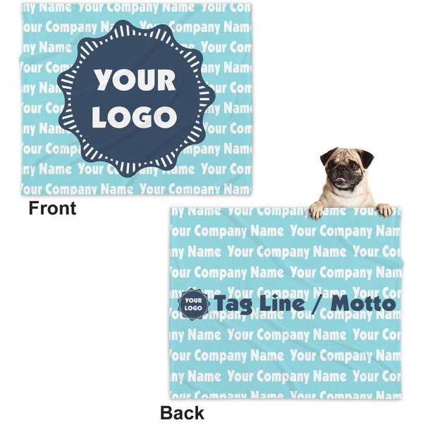 Logo & Company Name Microfleece Dog Blanket - Large- Front & Back