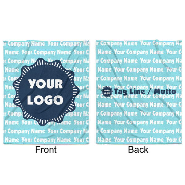 Logo & Company Name Minky Blanket - 50"x60" - Double Sided - Front & Back