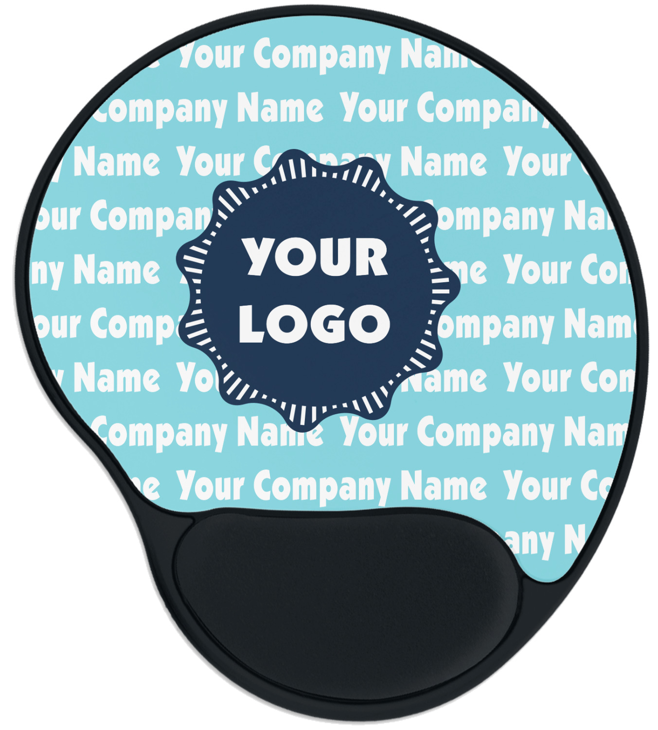 Logo & Company Name Mouse Pad with Wrist Support YouCustomizeIt
