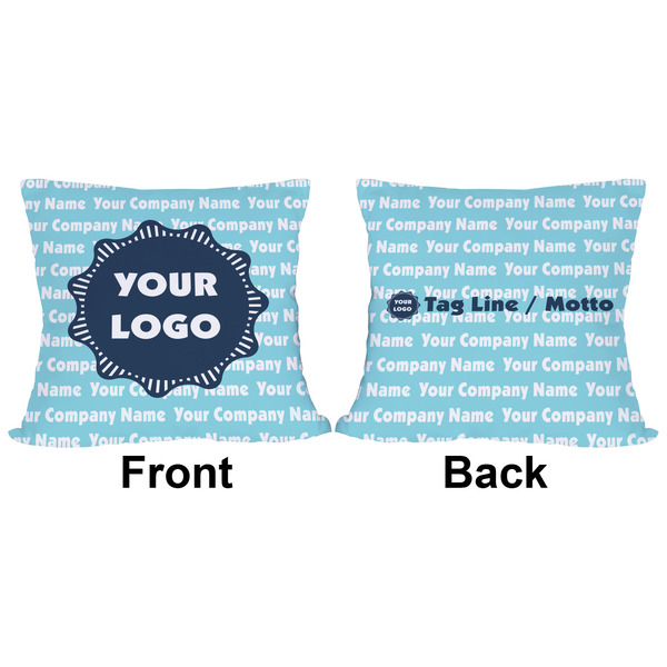 Logo & Company Name Outdoor Pillow - 18x18