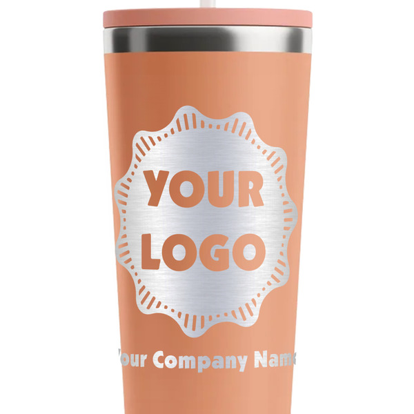Logo & Company Name Peach RTIC Everyday Tumbler - 28 oz. - Close Up