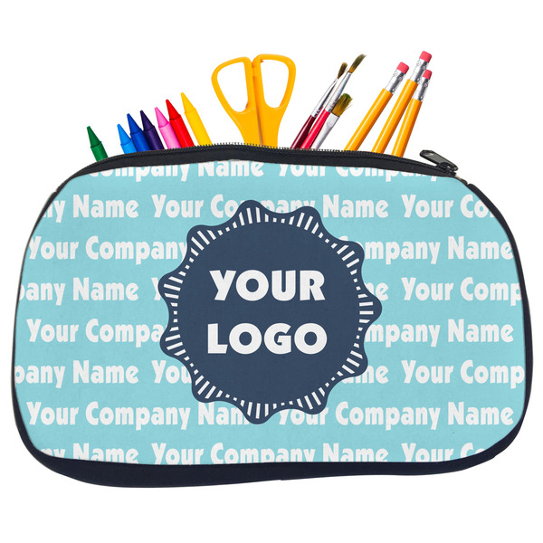 Custom Logo & Company Name Neoprene Pencil Case - Medium