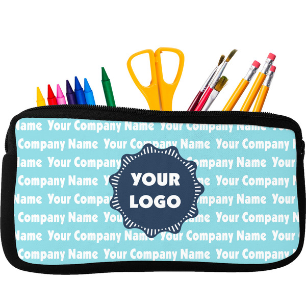 Custom Logo & Company Name Neoprene Pencil Case - Small