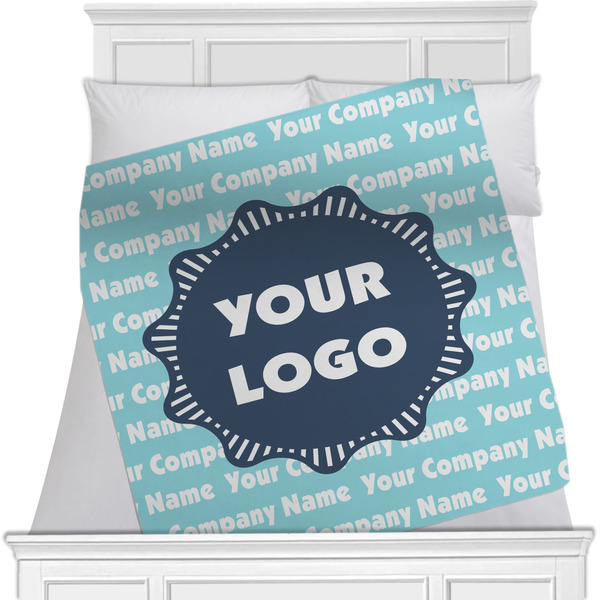 Custom Logo & Company Name Minky Blanket - Twin / Full - 80" x 60" - Single-Sided