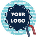 Logo & Company Name Round Fridge Magnet