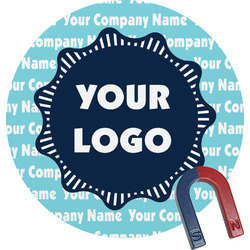 Logo & Company Name Round Fridge Magnet