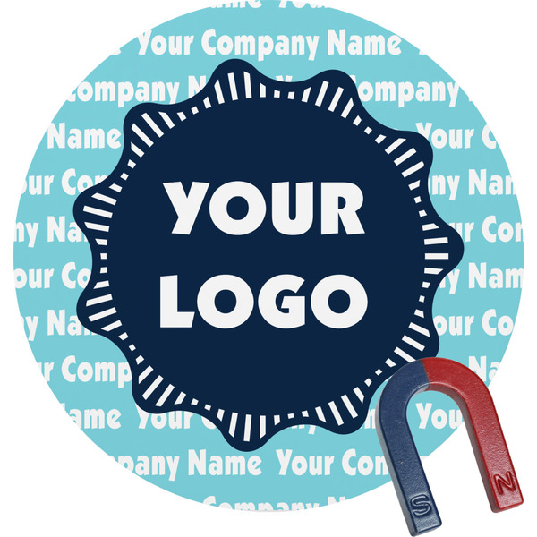 Custom Logo & Company Name Round Fridge Magnet